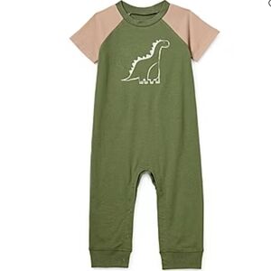 Green Dinosaur Baby Romper